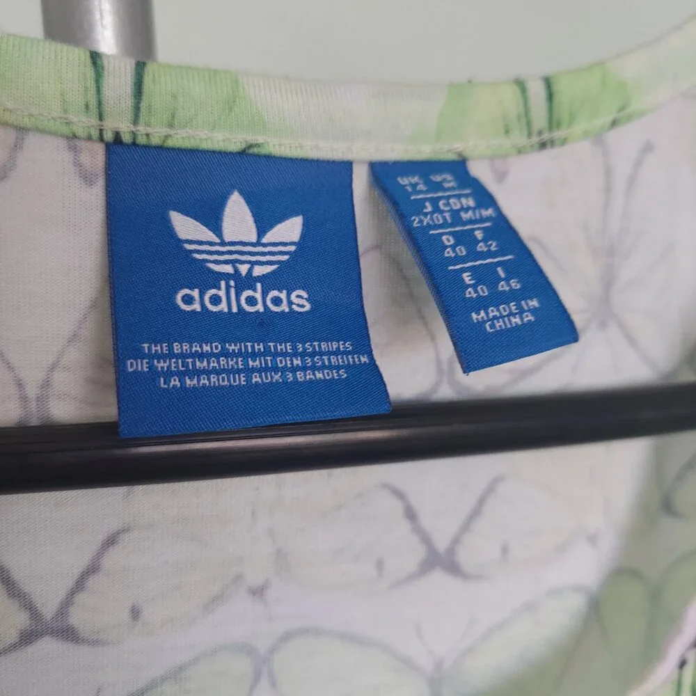 Adidas Originals x The Farm Company Butterfly Print Crop Tank Top - Size M - Picture 3 of 5